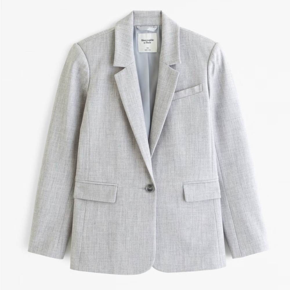 NWOT Abercrombie & Fitch Gray Classic Suiting Blazer Jacket Size XL